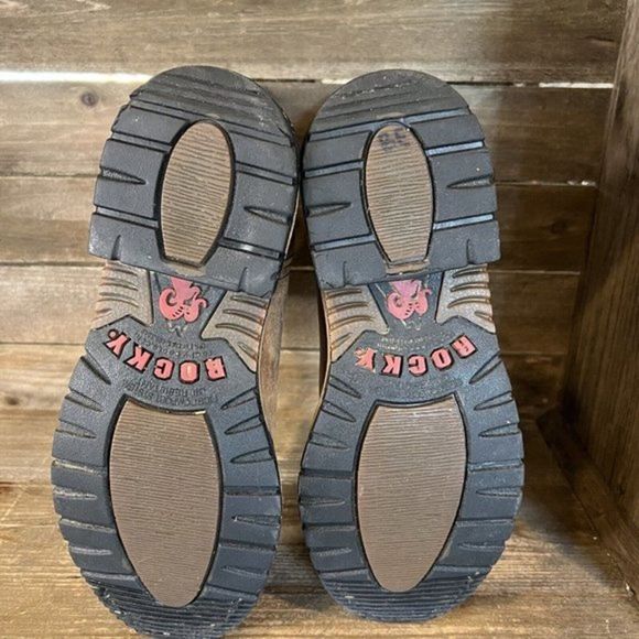 Womens Rocky Ride Branson Brown Leather Western Roper Cowboy Boots Size 9.5 M - Picture 7 of 8